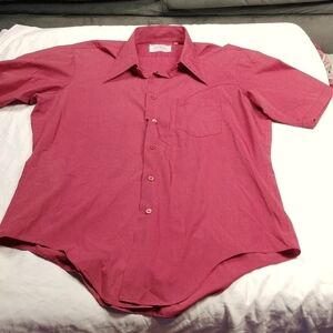 Vintage Custom fashioned mens short sleeved button down top size 16 1/2
